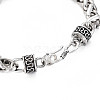 Alloy Wheat Chain Bracelet with Column for Men Women BJEW-N015-010-3