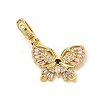 Rack Plating Brass Pave Colorful Cubic Zirconia European Dangle Charms KK-P277-19G-1