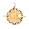Natural Yellow Hematoid Quartz Copper Wire Wrapped Pendants PALLOY-TA00426-03-1