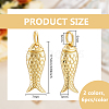 12Pcs 2 Colors Rack Plating Brass Pendants KK-BC0015-86-2