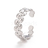 304 Stainless Steel Flat Round Wrap Open Cuff Ring for Women RJEW-A005-34P-2
