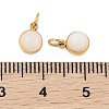 Ion Plating(IP) Natural White Jade Half Round Charms with Jump Ring STAS-A097-05G-02-3