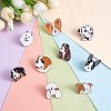 9Pcs 9 Style English Springer Spaniel & Papillon & St. Bernard & Dalmatian & Samoyed Enamel Pin with Brass Butterfly Clutches JEWB-SZ0001-78-4