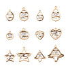 72Pcs 12 Style Alloy Pendants PALLOY-TA0002-28-10