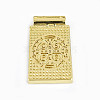 Rack Plating Religion Brass Pave Shell Rectangle Pendants KK-K345-14G-01-3