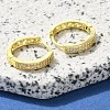 Brass Clear Cubic Zirconia Hoop Earrings EJEW-M047-17G-1