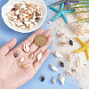 60Pcs 6 Styles Natural Mixed Shell Pendants PALLOY-AB00109-3