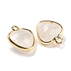 Natural Quartz Crystal Faceted Heart Charms G-Q006-07G-06-2