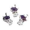 Natural Amethyst Pendants G-N333-012B-2