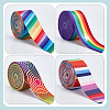 WADORN 4 Rolls 4 Styles 3M Double Face Printed Polyester Ribbons SRIB-WR0001-05-4