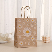 Daisy Flower Printed Paper Gift Tote Bags with Handles PW-WG2A41C-02