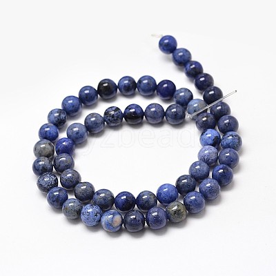 Natural Grade AA Dumortierite Quartz Round Bead Strands X-G-P075-43-4mm-1
