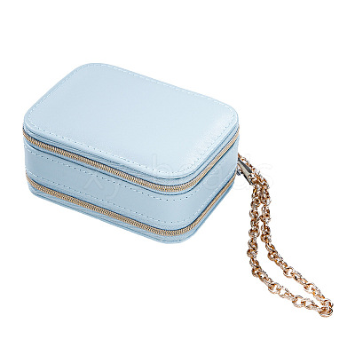 2-Layer Portable PU Leather Jewelry Set Shoulder Bag Boxes PW-WG82578-01-1