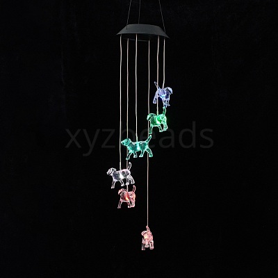 LED Solar Powered Dog Wind Chime HJEW-I009-04-1