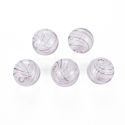 Transparent Handmade Blown Glass Globe Beads LS-GLAA-T012-35B-04-1