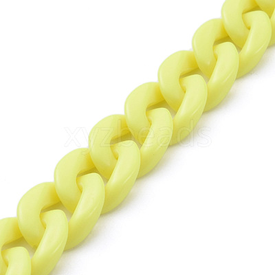 Handmade Opaque Acrylic Curb Chains X-AJEW-JB00662-08-1