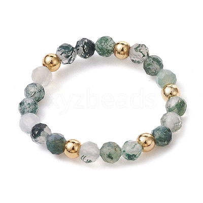 3Pcs 3 Style Natural Mixed Gemstone Round Beaded Stretch Rings Set RJEW-TA00087-1