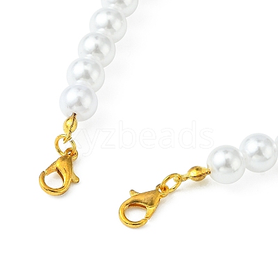 ABS Plastic Imitation Pearl Round Beaded Purse Straps AJEW-FZ00008-1