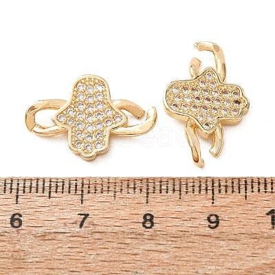 Brass Micro Pave Cubic Zirconia Connector Charms CU-CJC6430-01G-1
