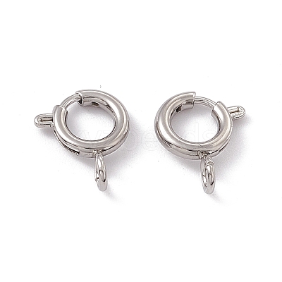 Non-Tarnish 201 Stainless Steel Spring Ring Clasps STAS-J401-LD022-8-1
