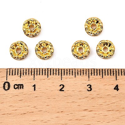 Brass Rhinestone Spacer Beads RB-A014-L7mm-01G-1