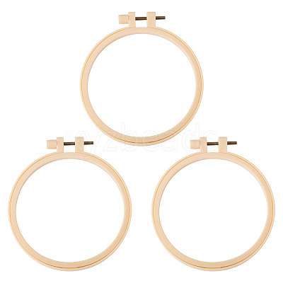 Plastic Imitation Bamboo Cross Stitch Embroidery Hoops TOOL-TADJ0001-03C-1