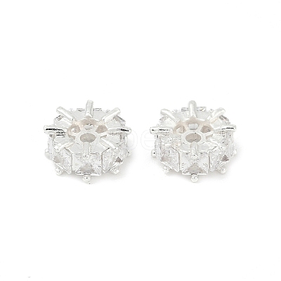 Brass Micro Pave Cubic Zirconia Beads KK-H202-10S-1