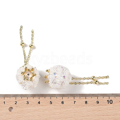 Handmade Polymer Clay Rhinestone Tassel Dangle Beads CLAY-H003-01G-01-1
