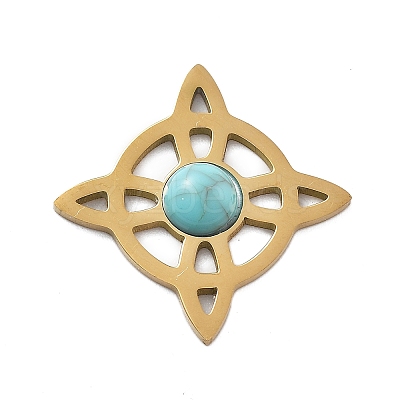 Synthetic Turquoise Pendants STAS-I327-14G-01-1