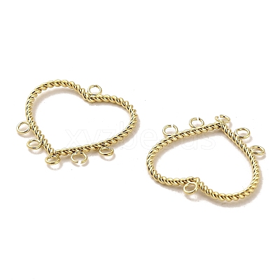 304 Stainless Steel Chandelier Component Heart Links High Polished STAS-L022-140G-1