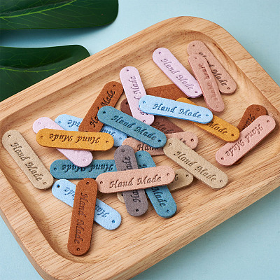Microfiber Leather Labels DIY-TA0003-15-1