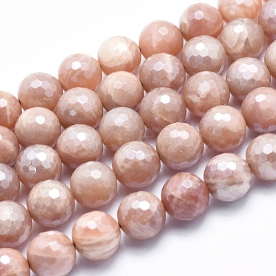 Electroplate Natural Sunstone Beads Strands G-K256-17-12mm-1