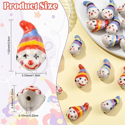 6Pcs 2 Colors Handmade Porcelain Beads PORC-YW0001-68-1