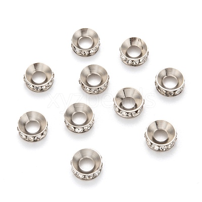 Brass Rhinestone Spacer Beads RB-A020-9mm-01P-1