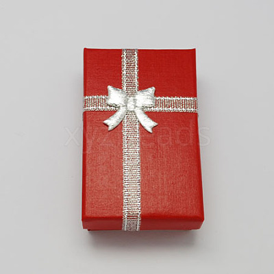 Valentines Day Wife Gifts Packages Cardboard Jewelry Set Boxes with Bowknot and Sponge Inside CBOX-R013-1-1