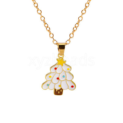 Christmas Alloy Enamel Pendant Necklaces FS-WGA5363-09-1