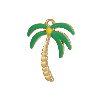 304 Stainless Steel with Green Enamel Pendants SA-OY001-85G-1