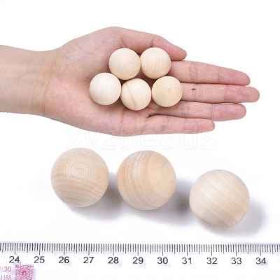 Natural Wooden Round Ball WOOD-T014-25mm-1