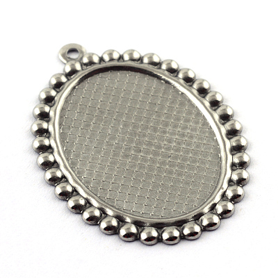 Tarnish Resistant Pendant Cabochon Settings X-STAS-Q194-16-1