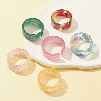Resin Wide Band Cuff Ring RJEW-FS0001-07-1