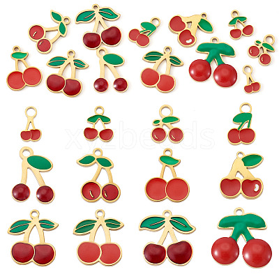 12Pcs 12 Styles 304 Stainless Steel Enamel Charms STAS-TA0003-33-1