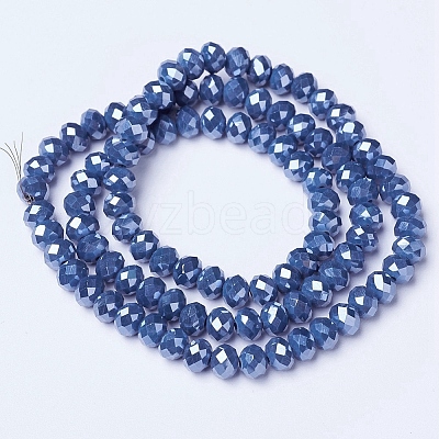 Electroplate Glass Beads Strands EGLA-A034-P1mm-A05-1