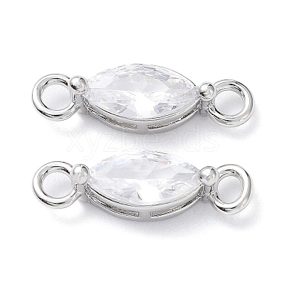 Brass Clear Cubic Zirconia Links Connectors ZIRC-G170-17P-01-1