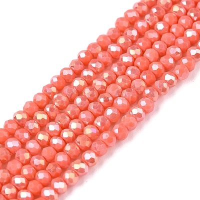 Electroplate Glass Beads Strands EGLA-A044-P1mm-B21-1