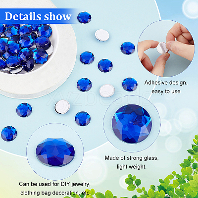 60Pcs Self-Adhesive Acrylic Rhinestone Stickers STIC-FG0001-01B-1