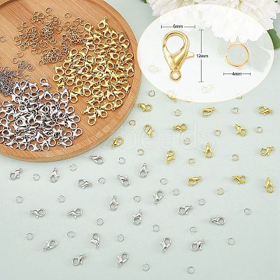 200Pcs 2 Colors Zinc Alloy Lobster Claw Clasps FIND-SZ0001-75-1