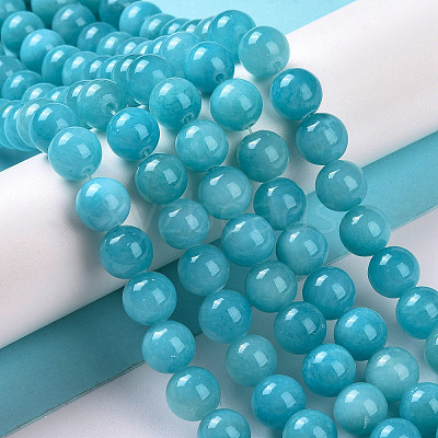 Natural Mashan Jade Round Beads Strands X-G-D263-6mm-XS28-1