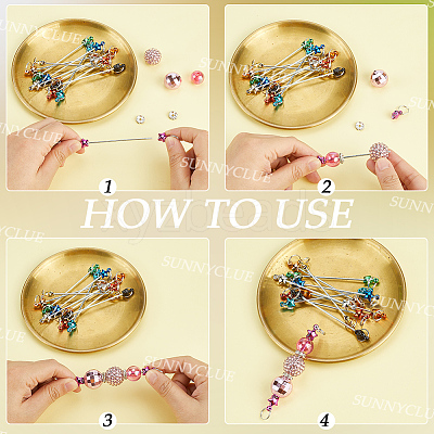 24Pcs 12 Colors Stainless Steel Beadable Keychain Bar for Jewelry Making DIY Crafts KEYC-SC0002-10-1