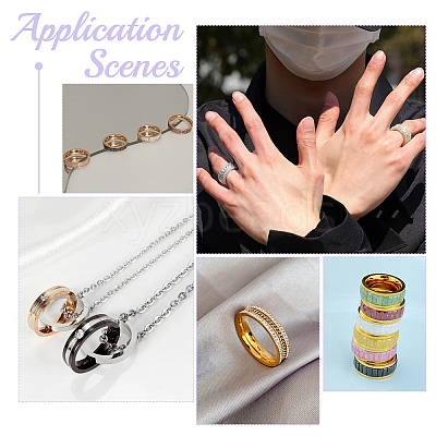 18Pcs 9 Size 201 Stainless Steel Grooved Finger Rings Set for Men Women STAS-UN0045-59B-M-1
