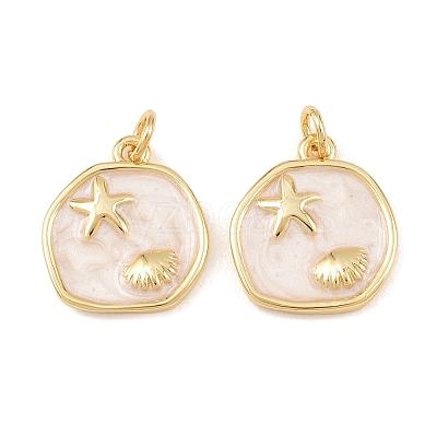 Brass Enamel Pendants KK-Z140-12G-1